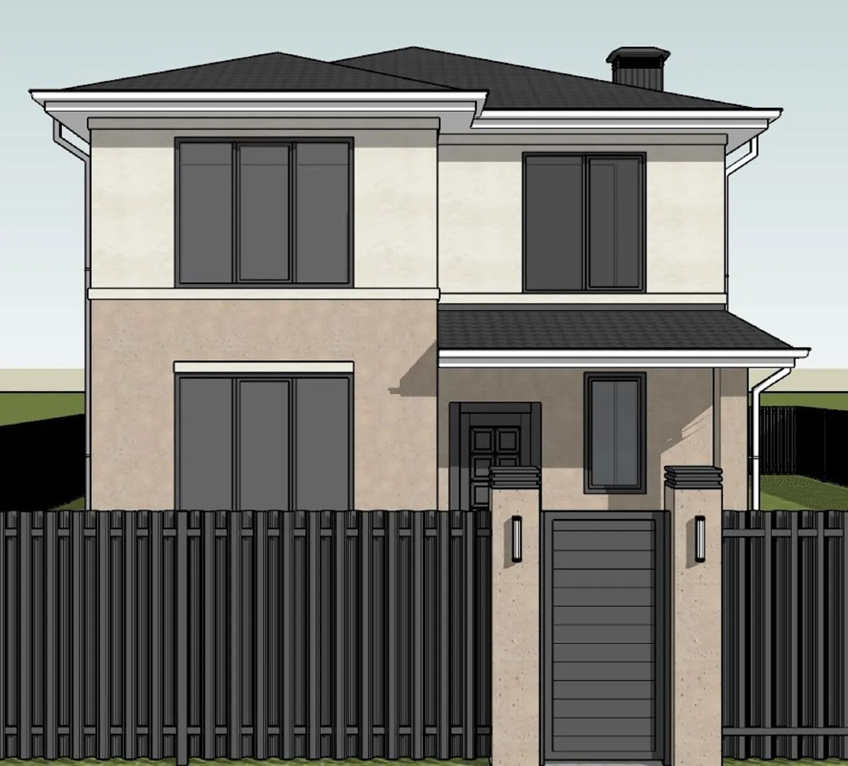 Двухэтажный загородный дом №303-2