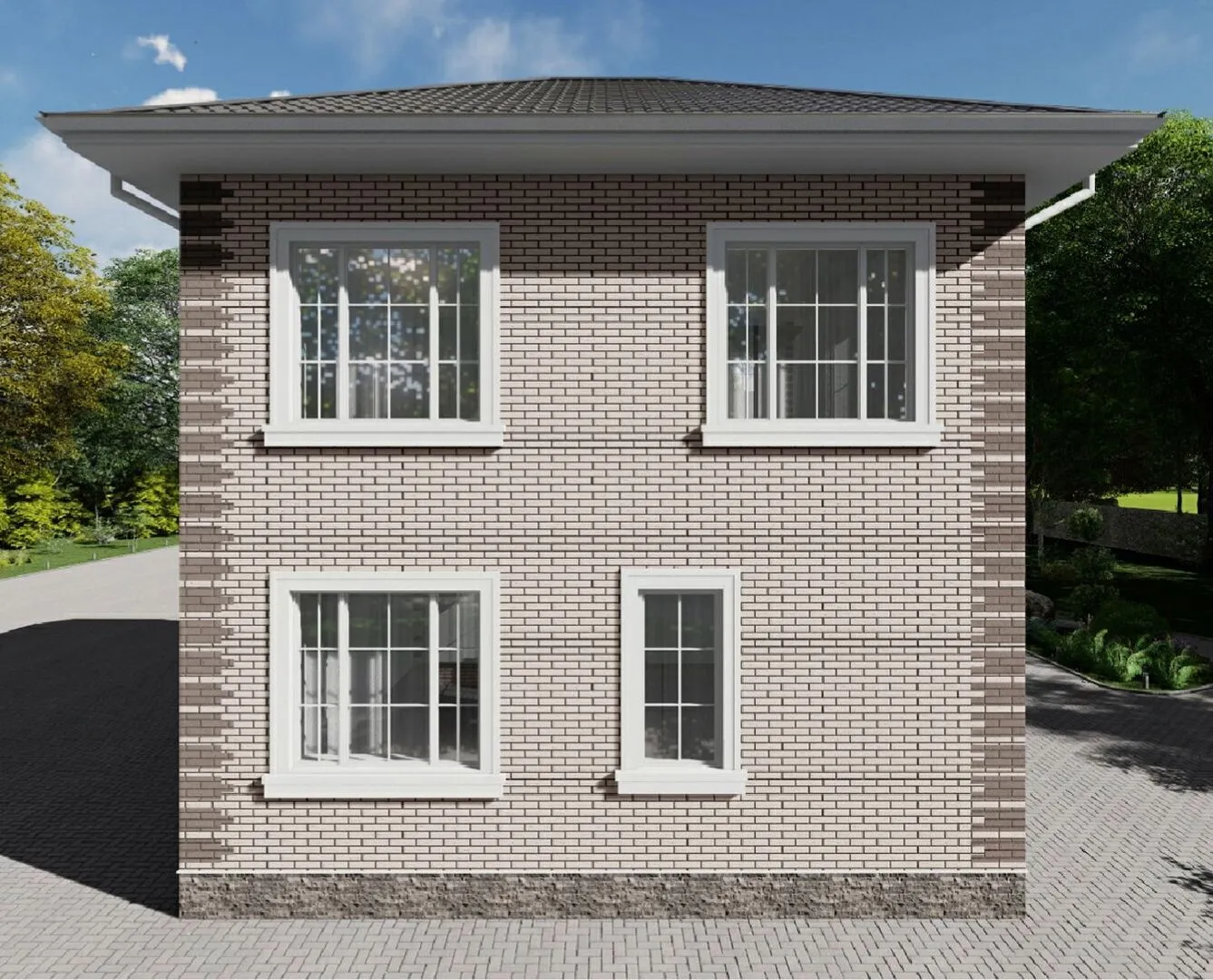 Красивый двухэтажный дом 