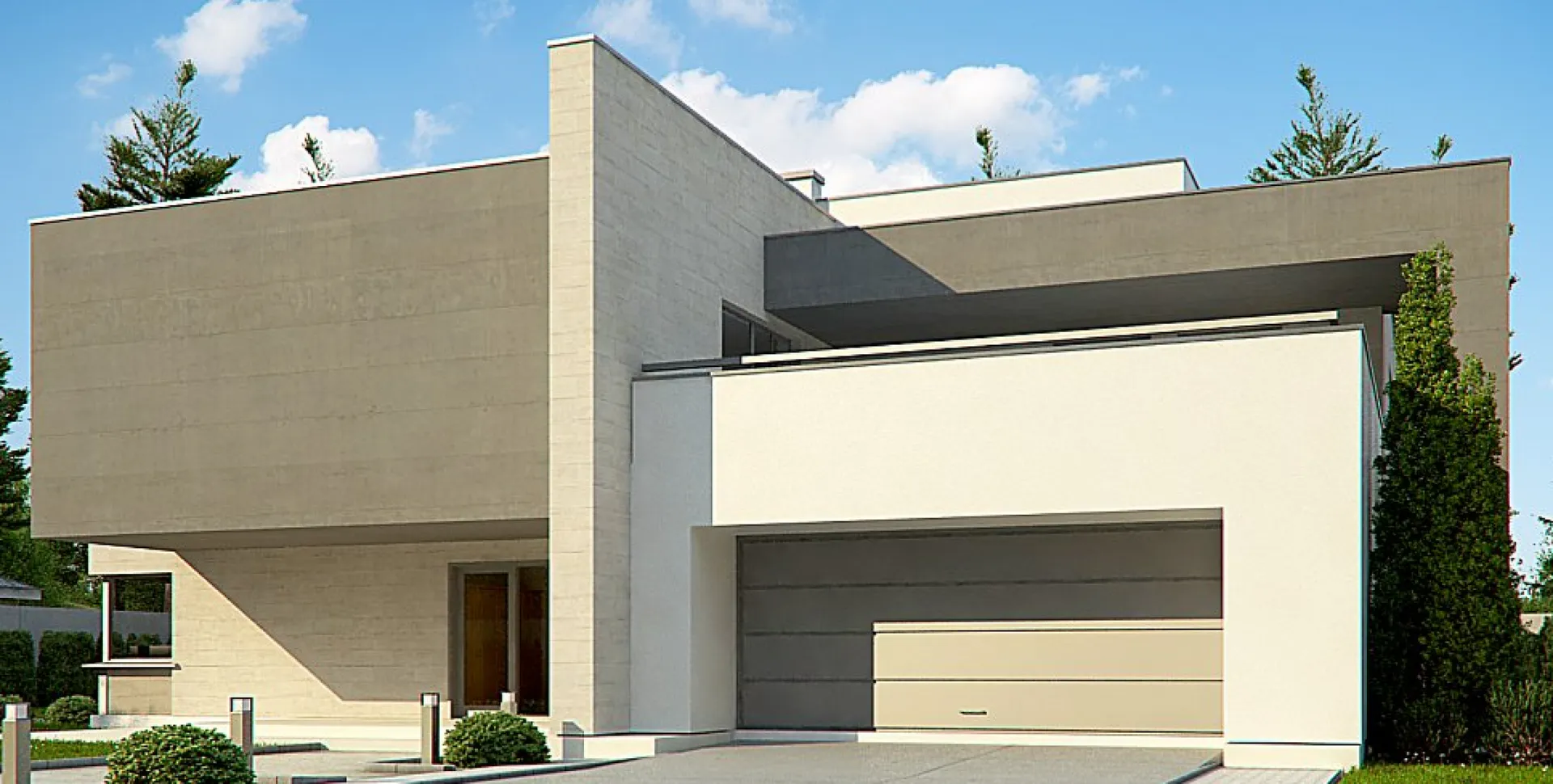 Комфортабельный двухэтажный особняк в стиле хайтек S3-312 (Zx127)