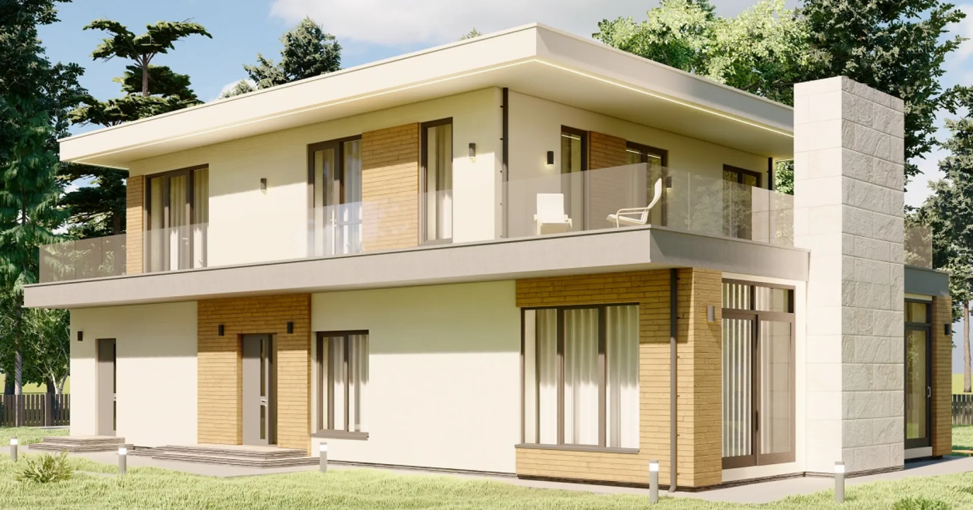 Эргономичный дом с гаражом на две машины S-258