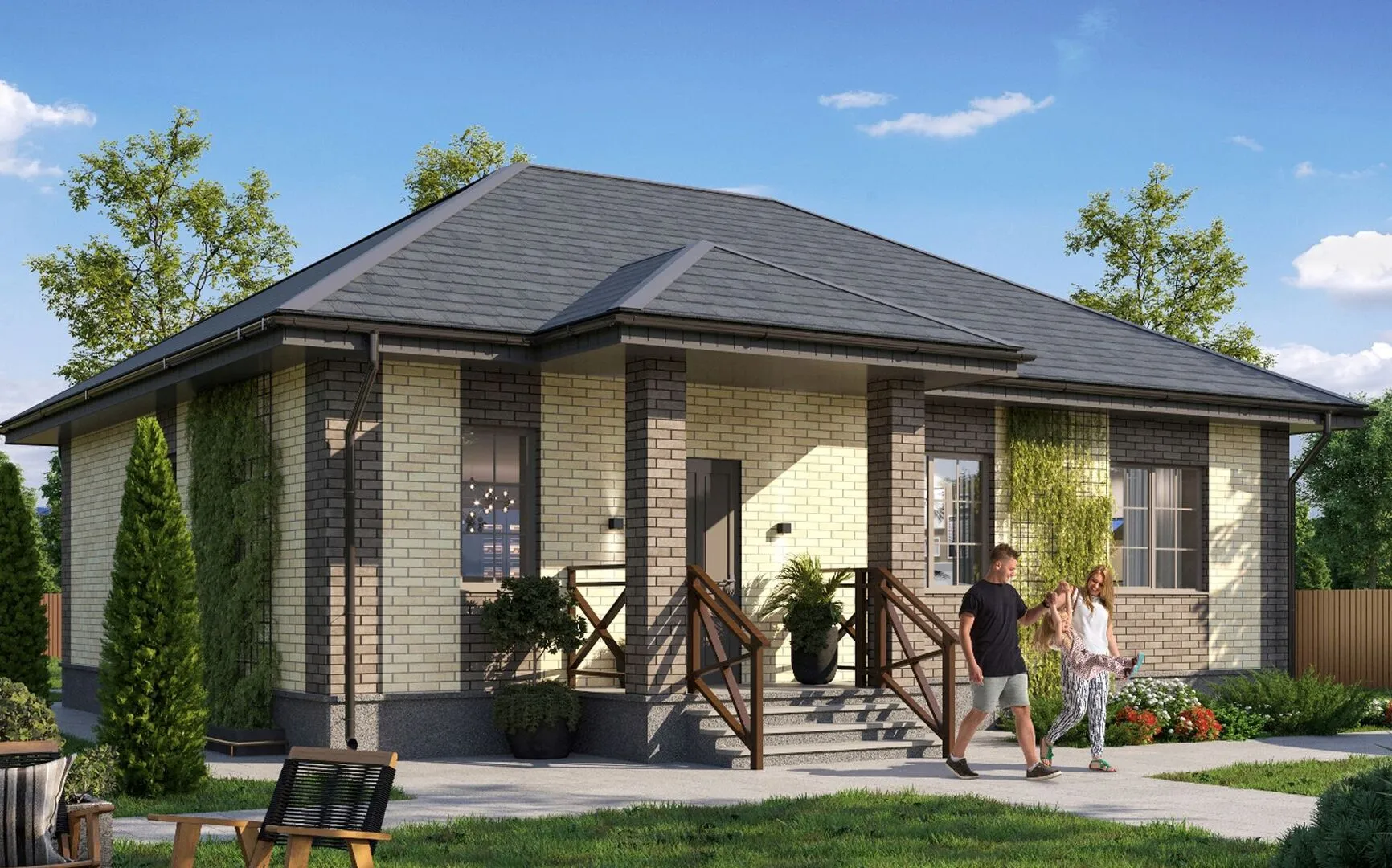 Одноэтажный коттедж 95 кв.м.