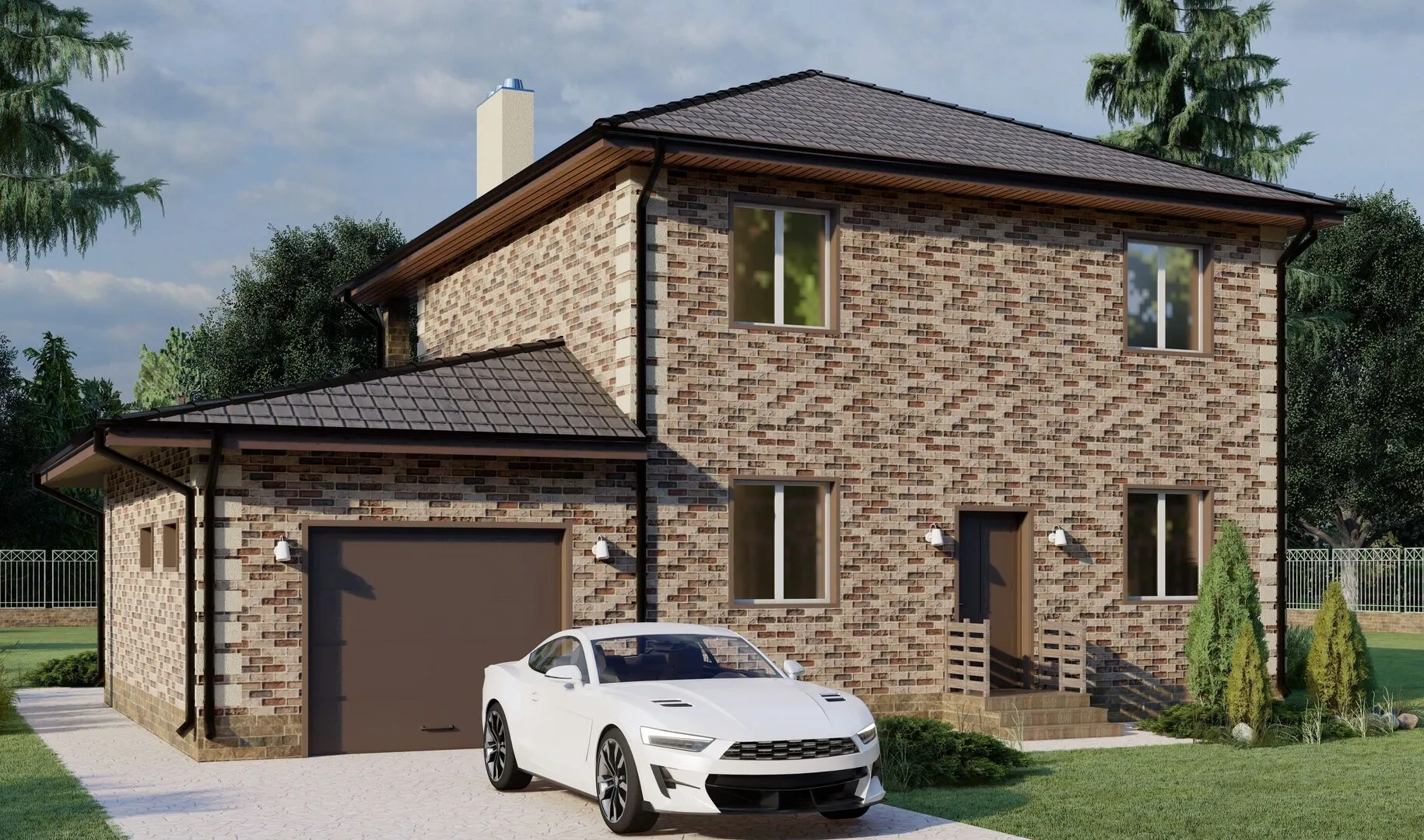 Двухэтажный коттедж С131-2