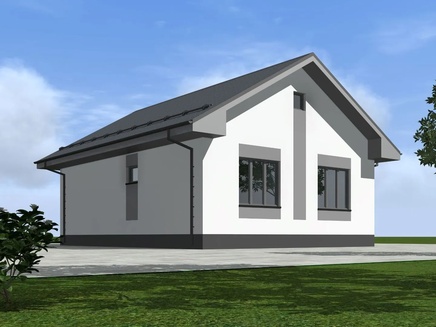 Небольшой, уютный загородный дом.