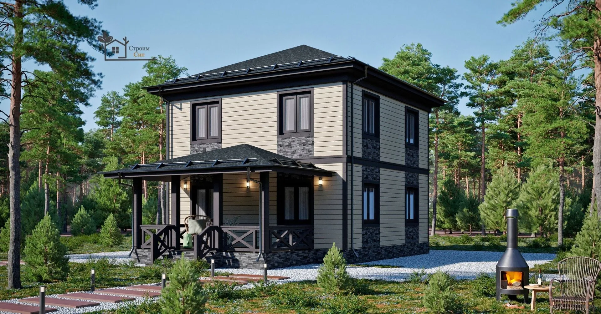 Двухэтажный дом по проекту №2