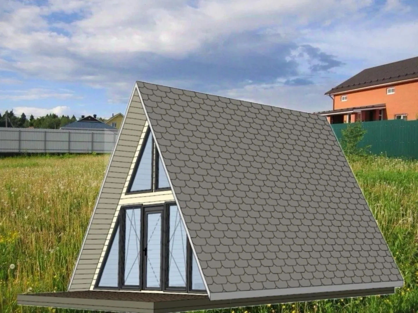 Каркасный дом Кайлас ( стиль А-фрейм)