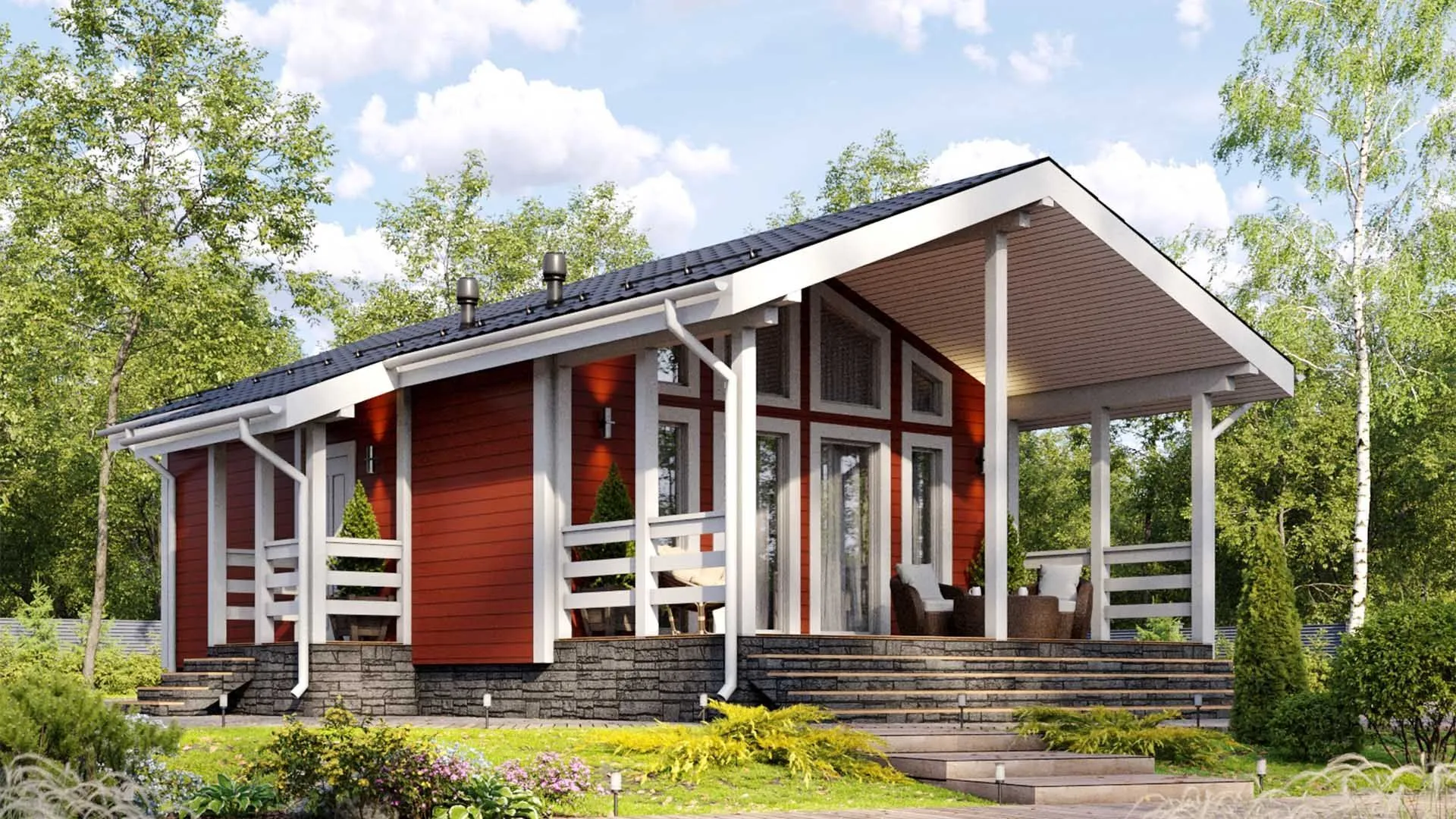 Одноэтажный загородный дом «Рассвет»