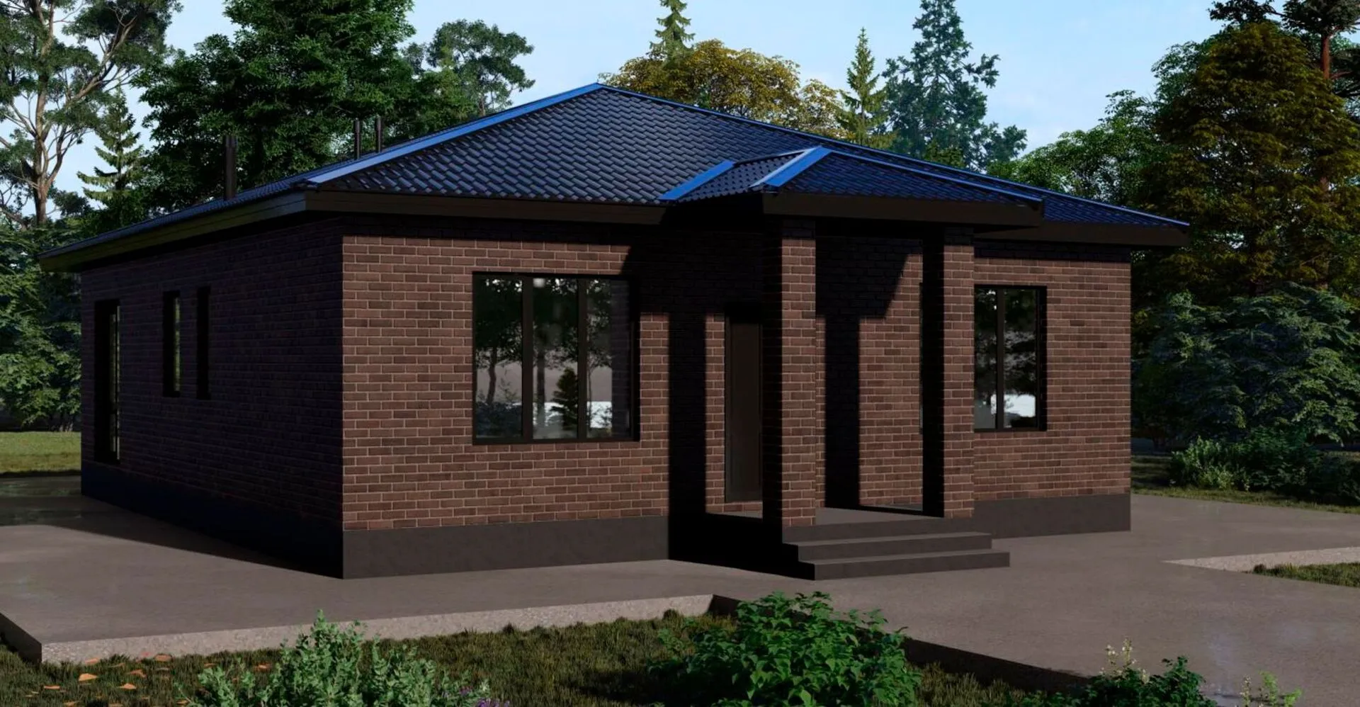 Одноэтажный кирпичный дом ТП-110