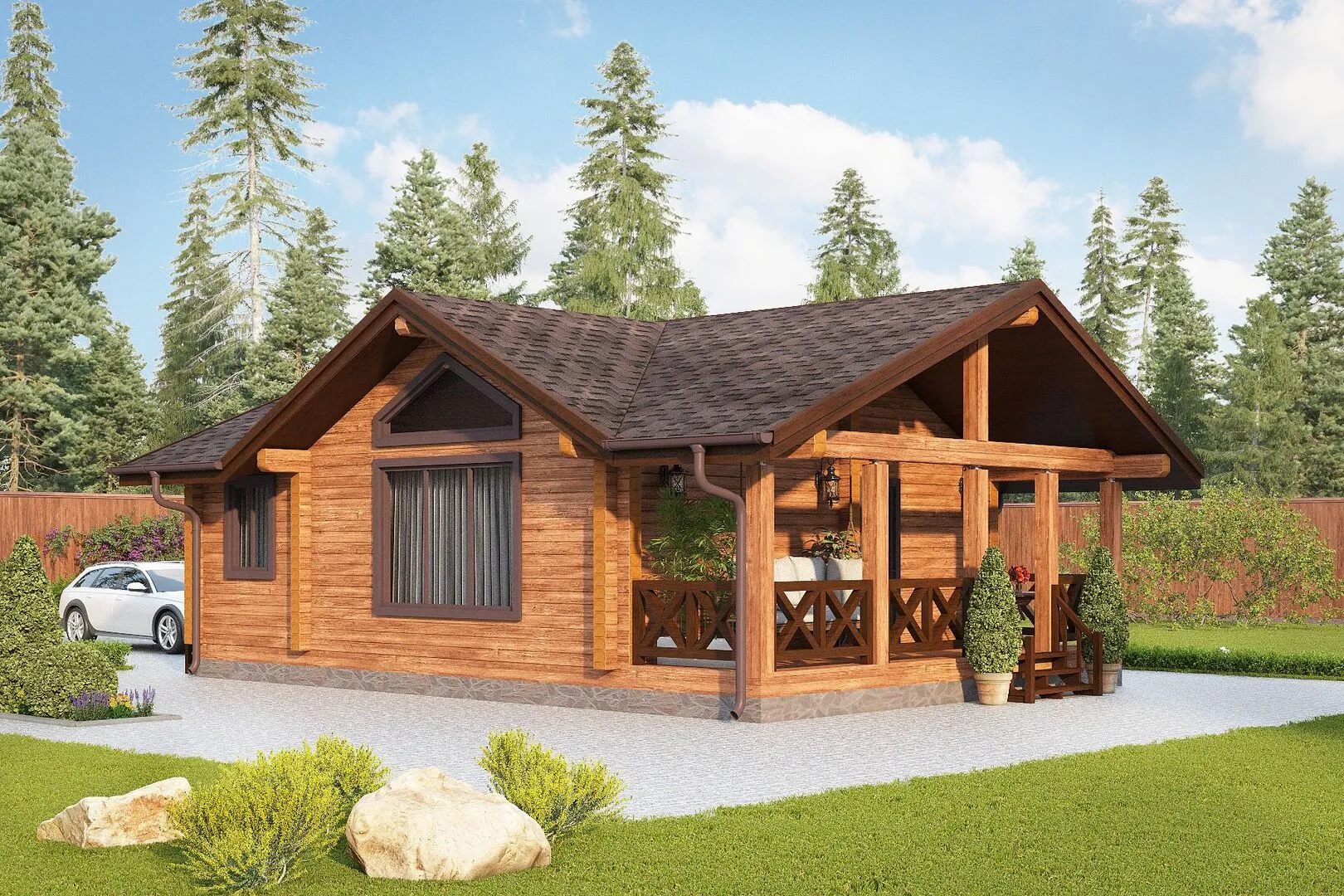 Дом, проект 916, 9,8х6,8м, 1 эт., брус 140х190