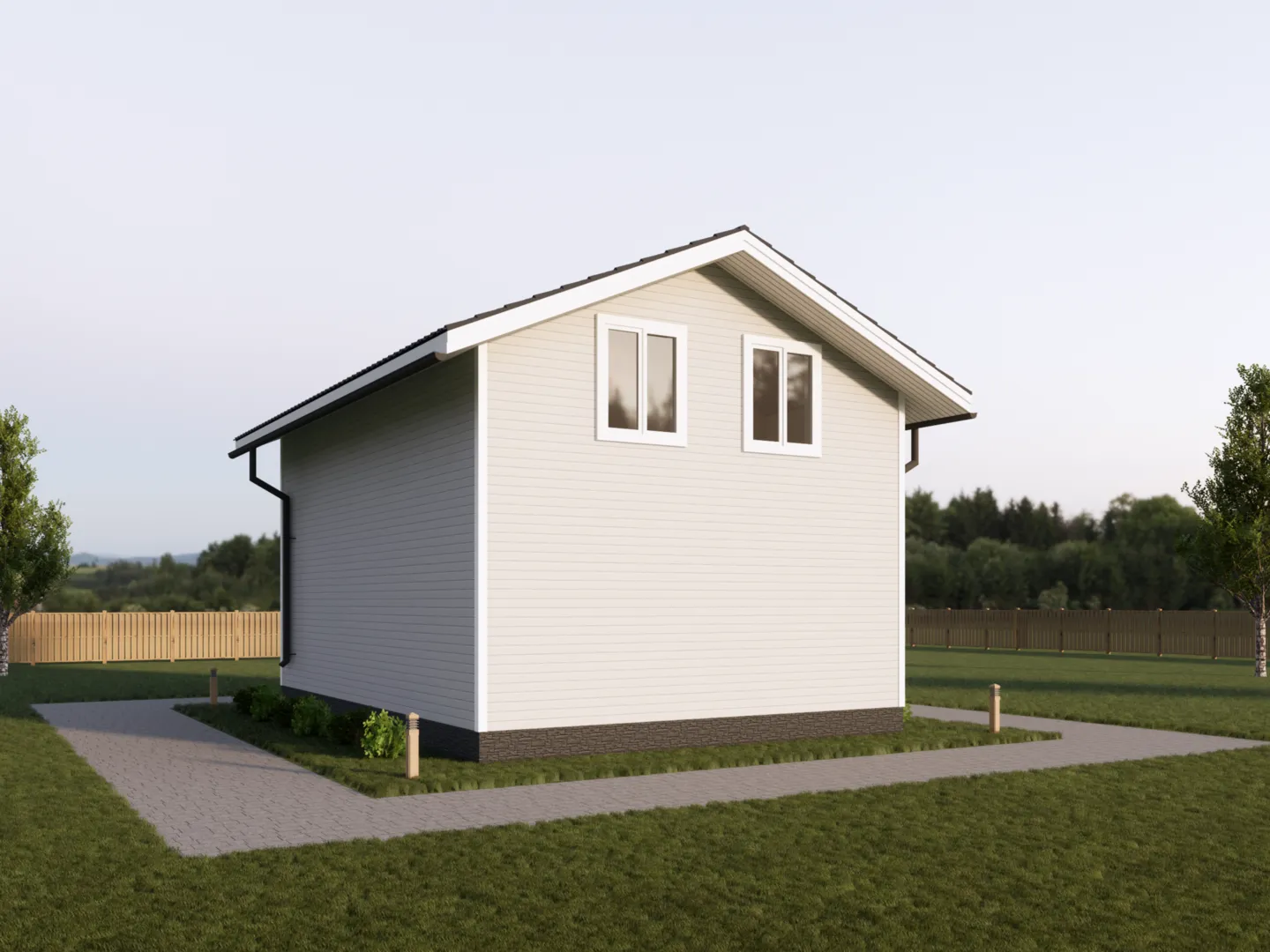 Двухэтажный дом с размером 6х8