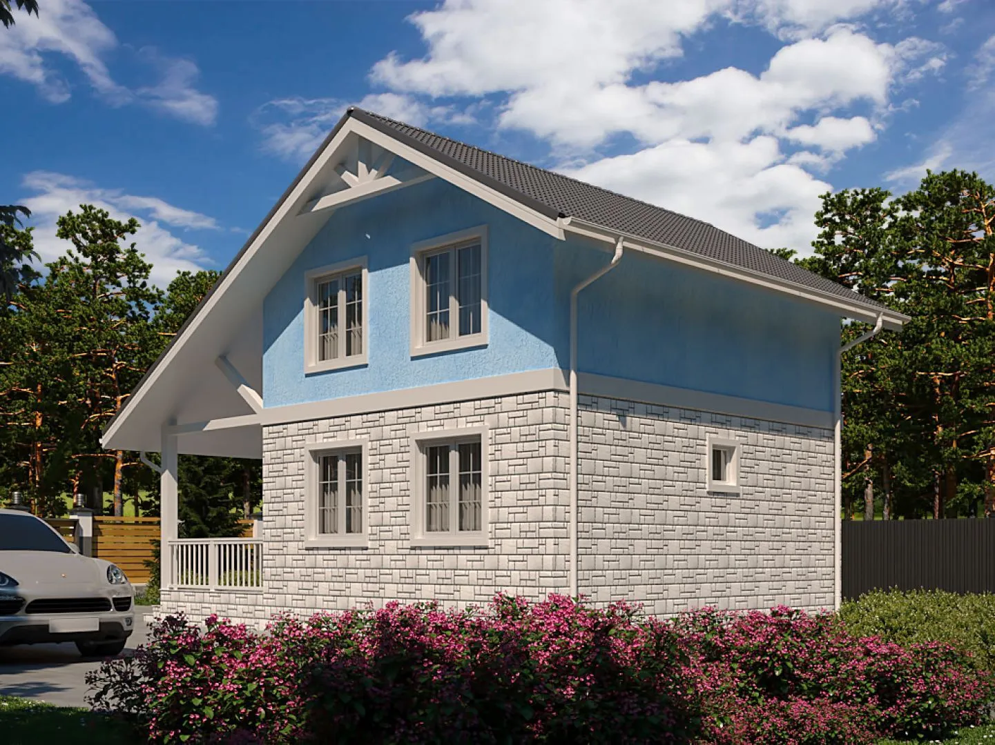 Загородный дом с террасой 