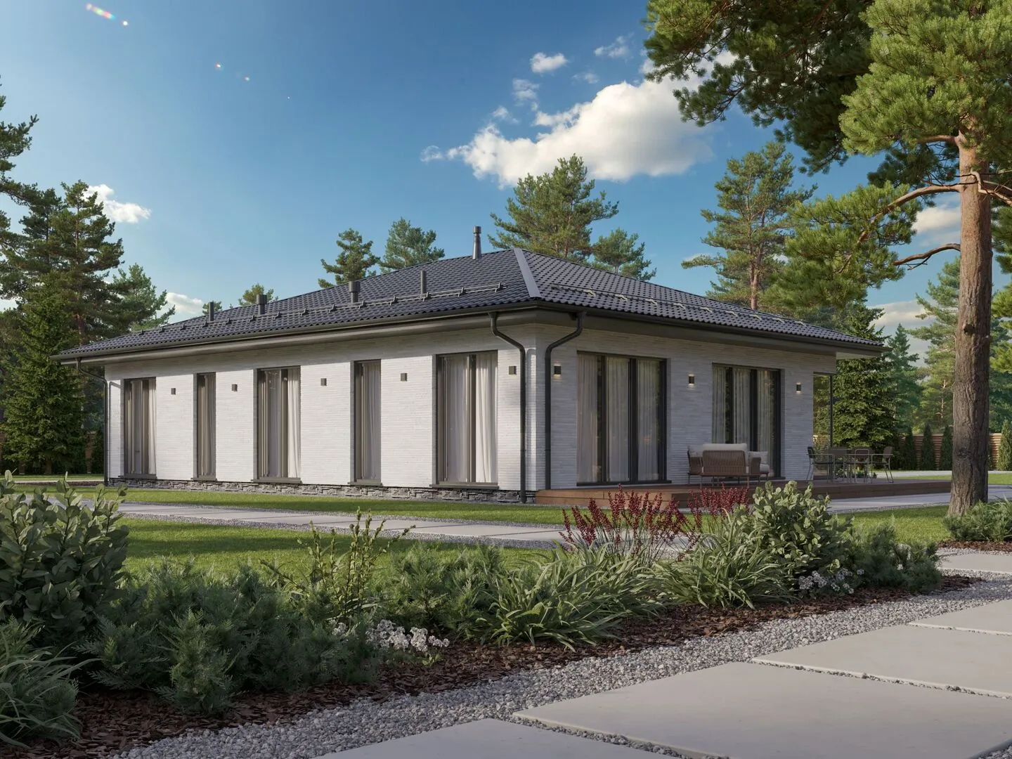 Одноэтажный дом линей 