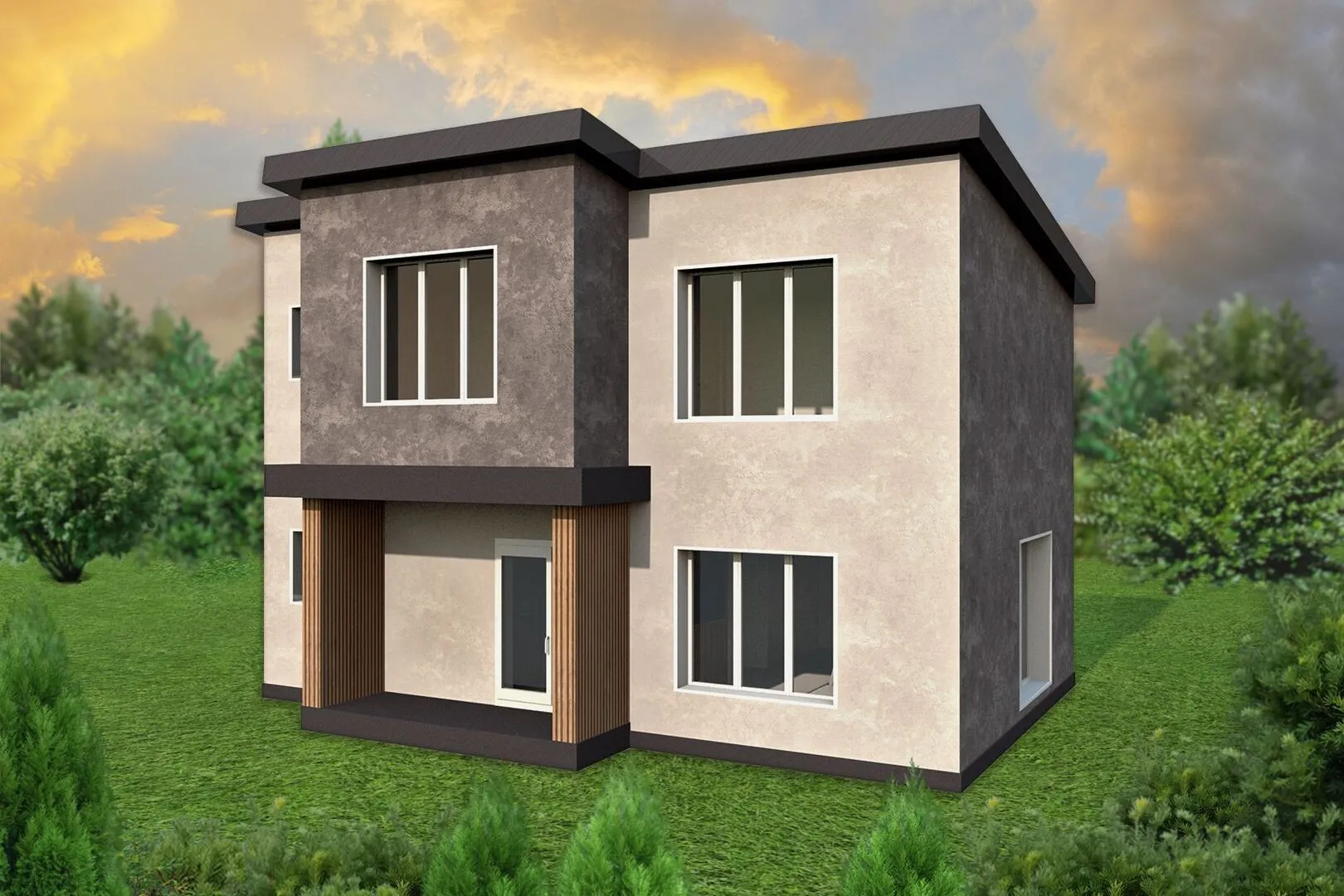 Двухэтажный дом из арболита- 101 м2,- 4 спальни, 2 с.у.-Ельдигино