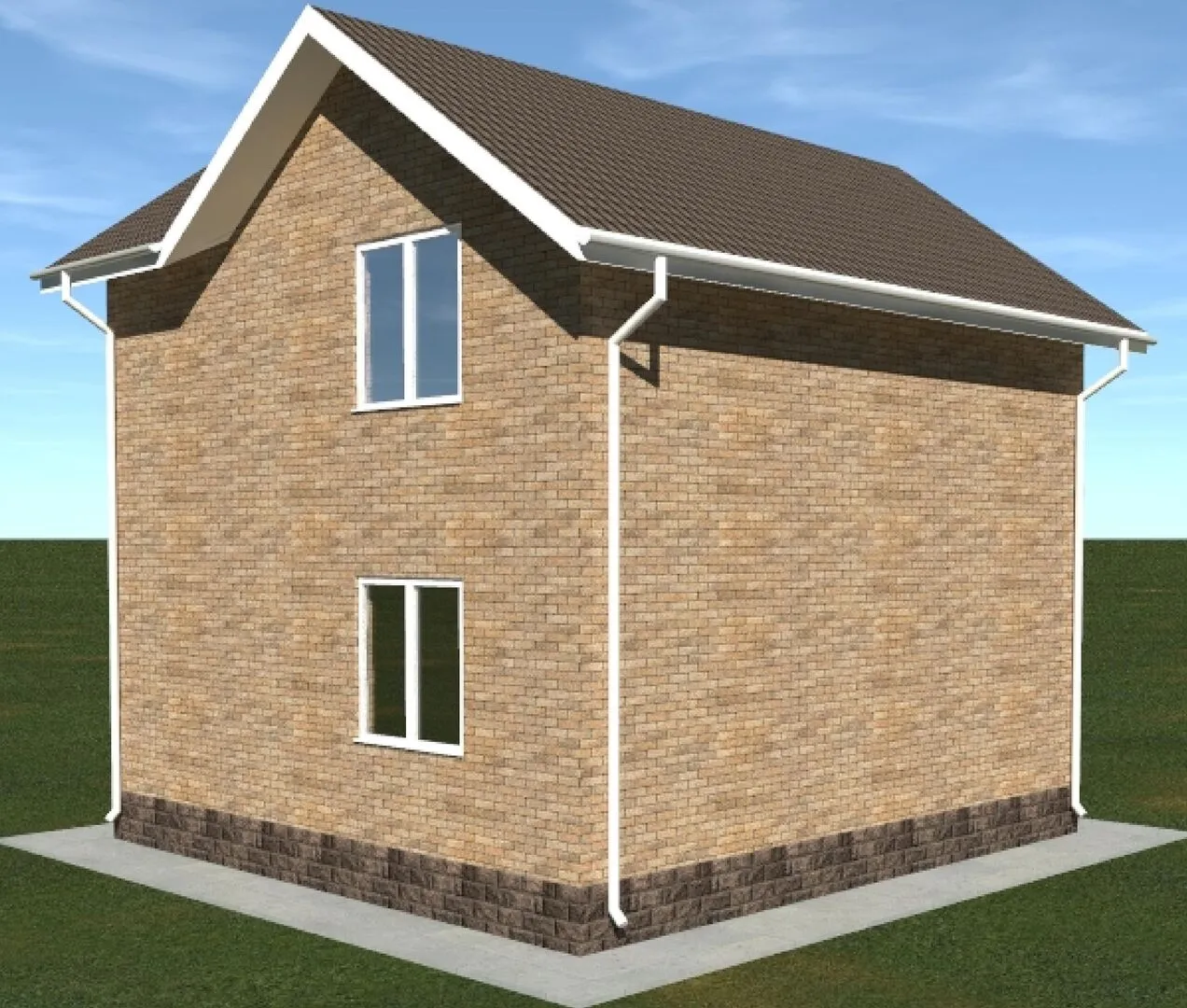 Двухэтажный каркасный дом 