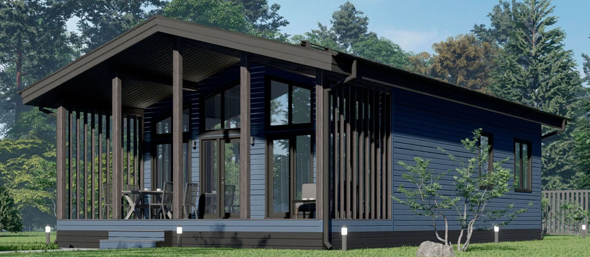 Скандинавский с террасой 17-23КД.