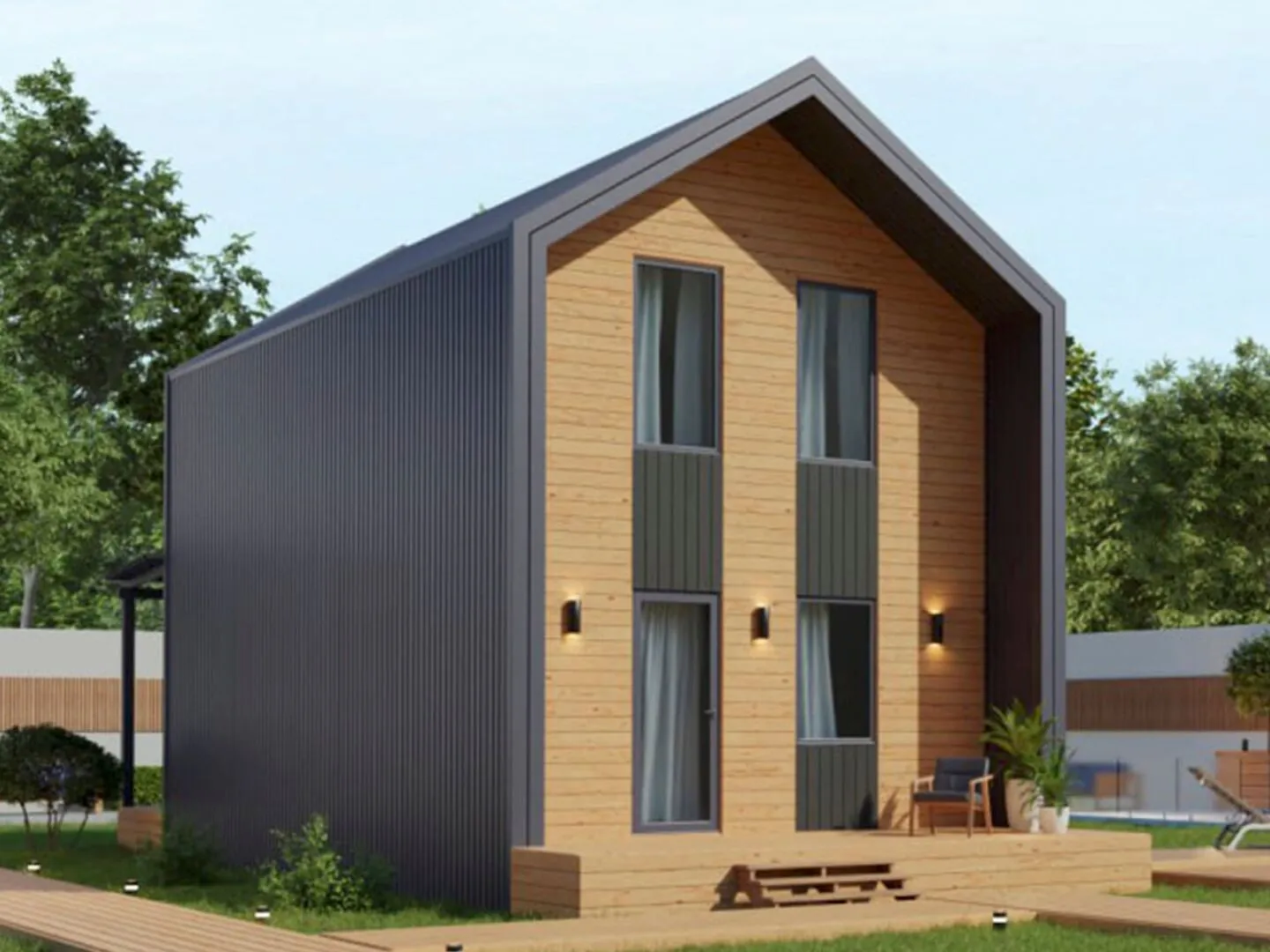 Каркасный дом по проекту Барн 