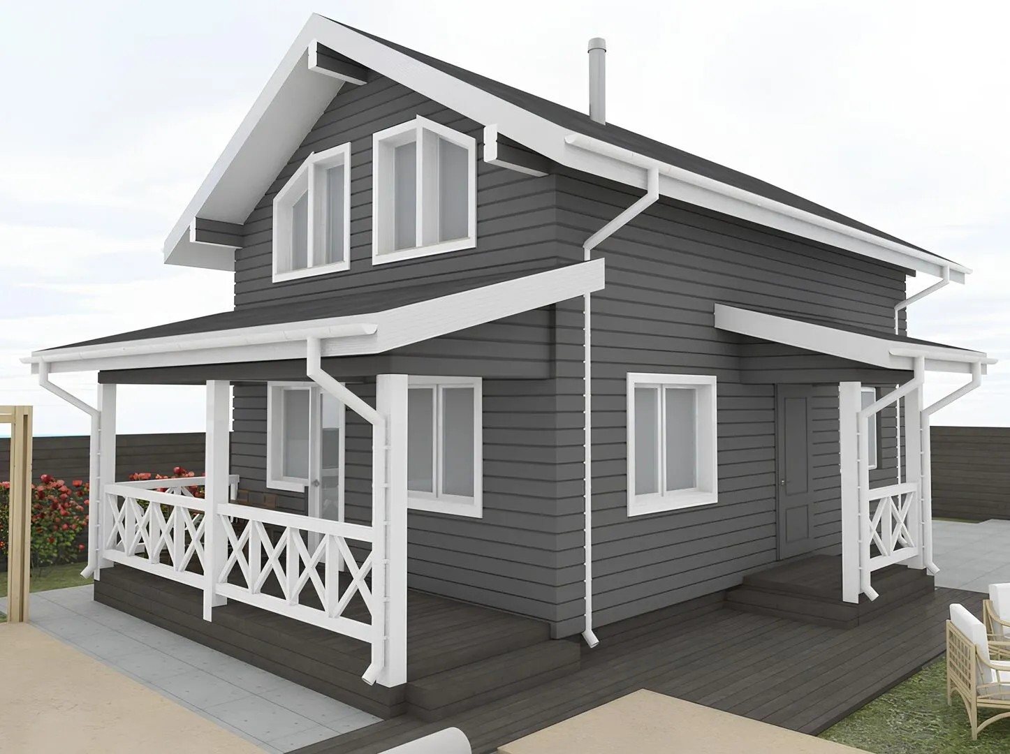 Двухэтажный дом из бруса 104,5 квм