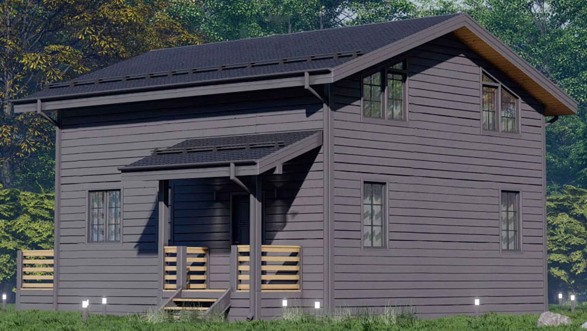 Двухэтажное шале с балконом 08-24КД.