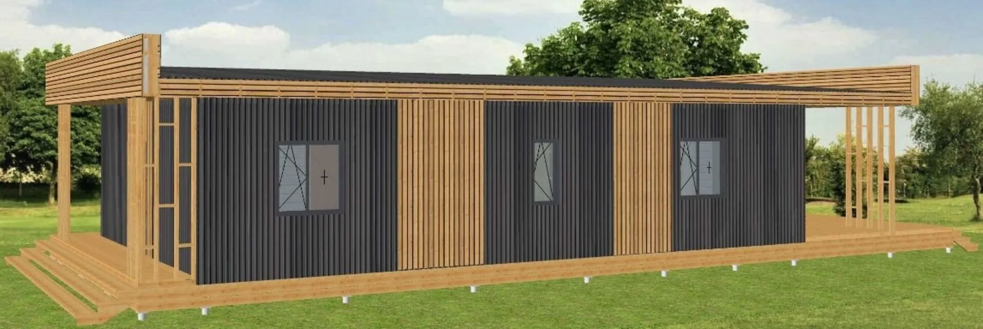 Дом с плоской крышей 