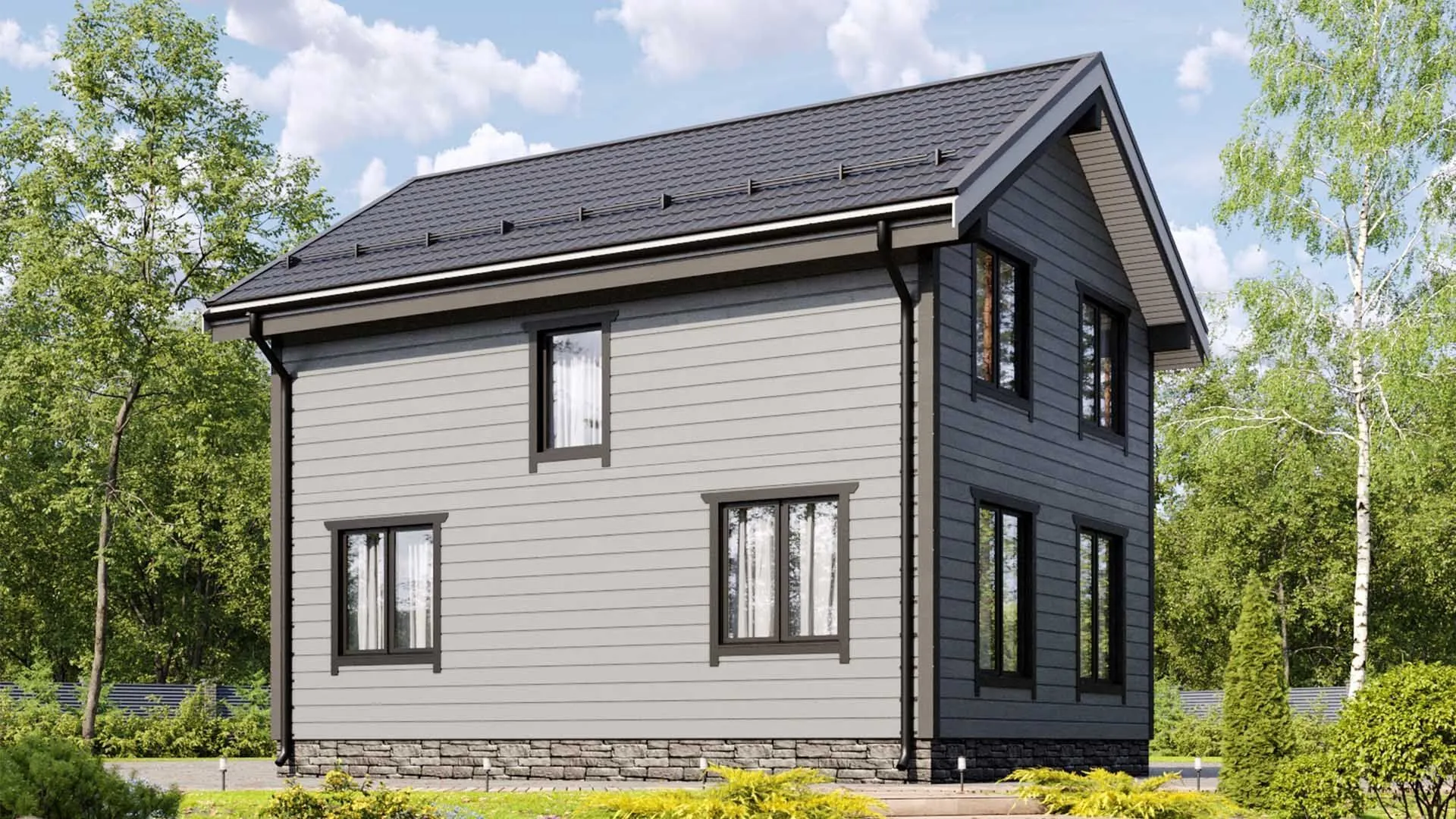 Двухэтажный каркасный дом «Галле»