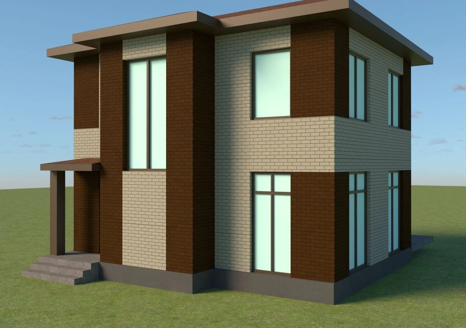 Одноэтажный дом в современном стиле THS-0015